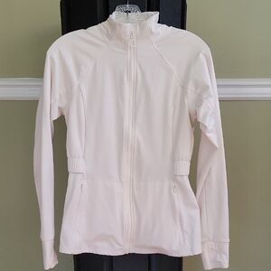 Fabletics Women's Light Cream Full Zip Jacket
